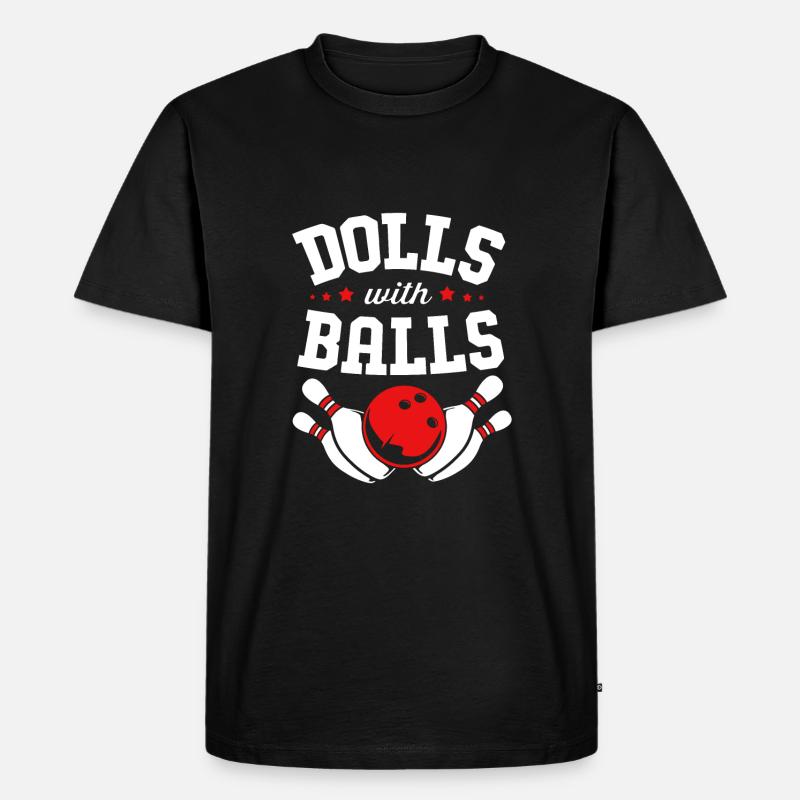 Bowling - Männer Premium Bio T-Shirt - Schwarz