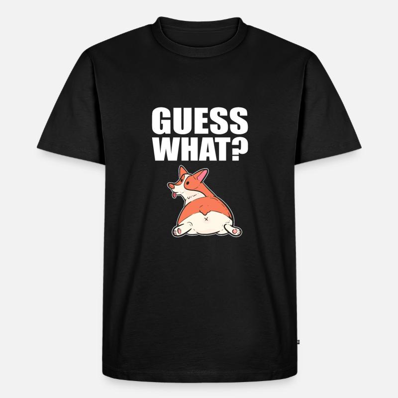 Corgi - Männer Premium Bio T-Shirt - Schwarz