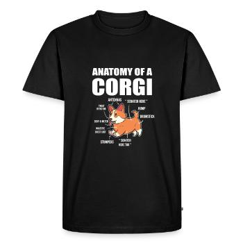 Anatomie du corgi - T-shirt Premium bio Homme - noir - Devant - Nico (187cm)