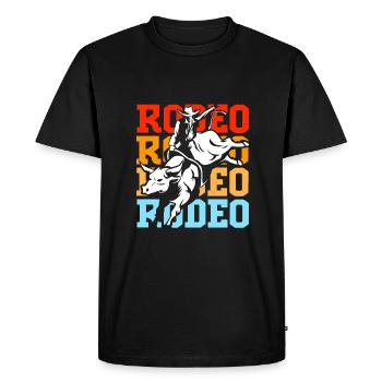 Rodéo - T-shirt Premium bio Homme - noir - Devant - Nico (187cm)
