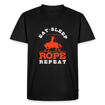 Rodéo - T-shirt Premium bio Homme - noir - Devant - Nico (187cm)