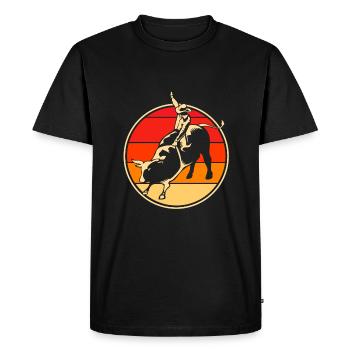 Rodéo - T-shirt Premium bio Homme - noir - Devant - Nico (187cm)