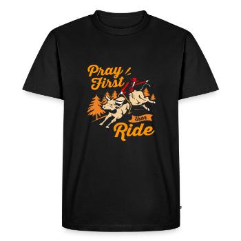 Rodéo - T-shirt Premium bio Homme - noir - Devant - Nico (187cm)