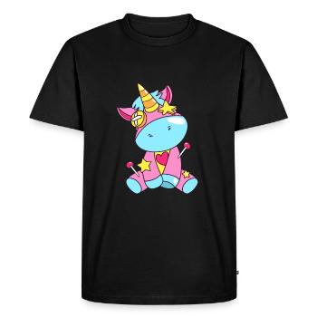 Licorne vaudou - T-shirt Premium bio Homme - noir - Devant - Nico (187cm)