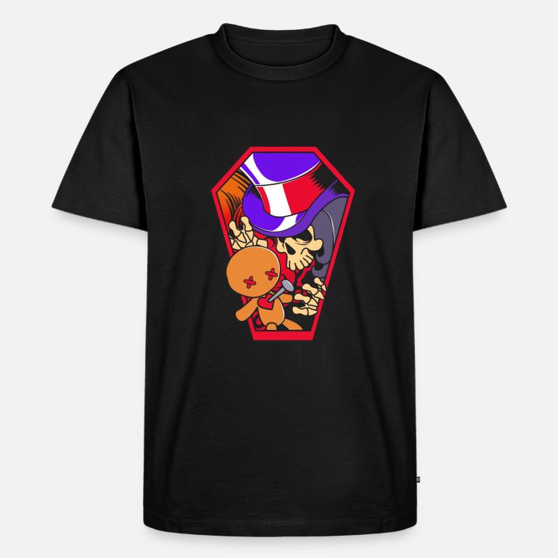 Voodoo Skelett - Männer Premium Bio T-Shirt - Schwarz