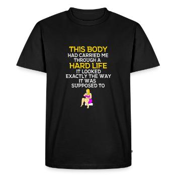Positivité corporelle - T-shirt Premium bio Homme - noir - Devant - Nico (187cm)