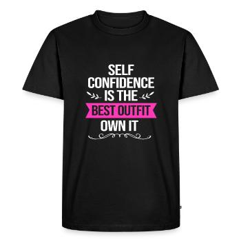 Positivité corporelle - T-shirt Premium bio Homme - noir - Devant - Nico (187cm)