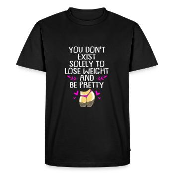 Positivité corporelle - T-shirt Premium bio Homme - noir - Devant - Nico (187cm)