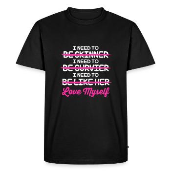 Positivité corporelle - T-shirt Premium bio Homme - noir - Devant - Nico (187cm)