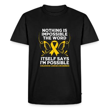 Enfant Cancer Survivant du Cancer - T-shirt Premium bio Homme - noir - Devant - Nico (187cm)
