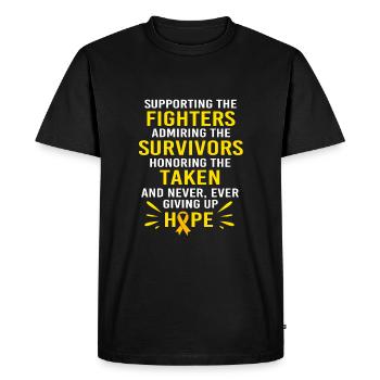 Enfant Cancer - T-shirt Premium bio Homme - noir - Devant - Nico (187cm)