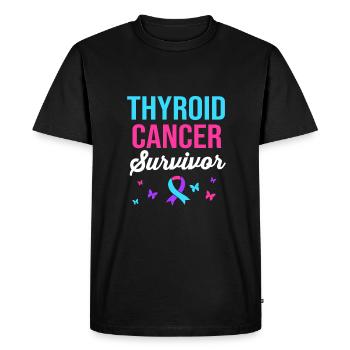 Thyroid cancer - Men's Premium Organic T-Shirt - black - Front - Nico (187cm)