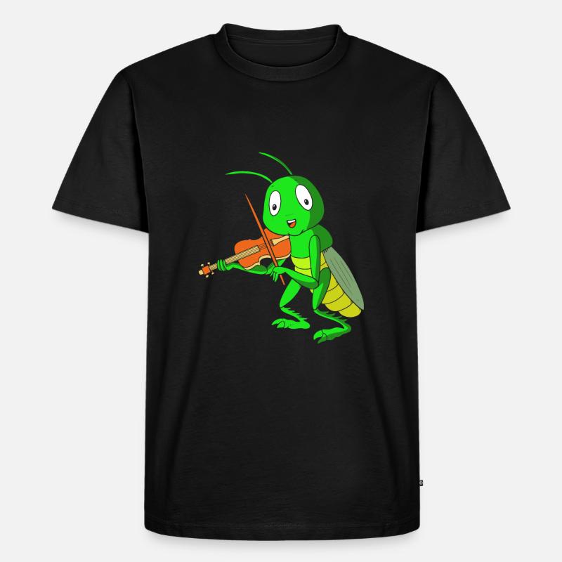 Grashüpfer Heuschrecke - Männer Premium Bio T-Shirt - Schwarz