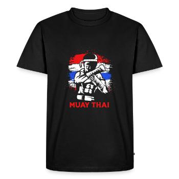 Boxe Muay Thai - T-shirt Premium bio Homme - noir - Devant - Nico (187cm)