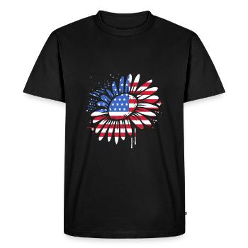 4 juillet Couleurs nationales Fête nationale des États-Unis - T-shirt Premium bio Homme - noir - Devant - Nico (187cm)