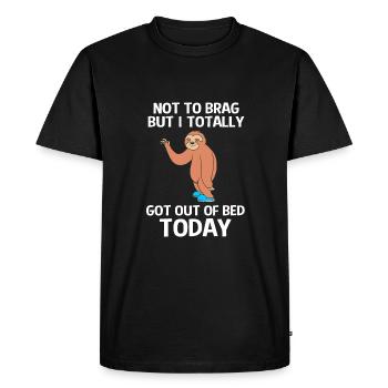 Paresse, paresse, paresse, matinal - T-shirt Premium bio Homme - noir - Devant - Nico (187cm)