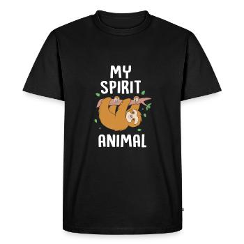 Faultier - Männer Premium Bio T-Shirt - Schwarz - Vorne - Nico (187cm)