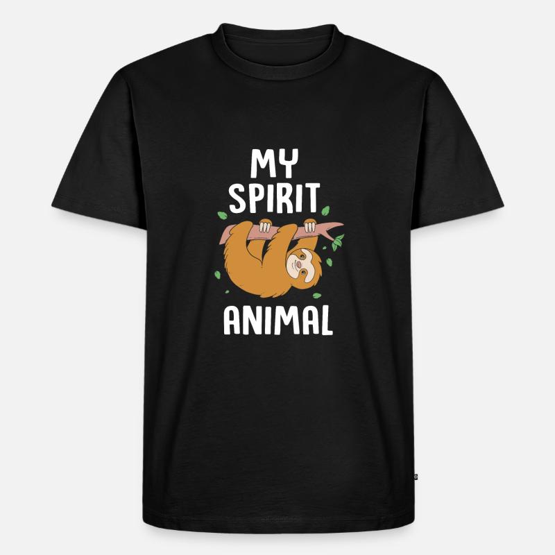 Faultier - Männer Premium Bio T-Shirt - Schwarz