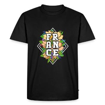 France - T-shirt Premium bio Homme - noir - Devant - Nico (187cm)