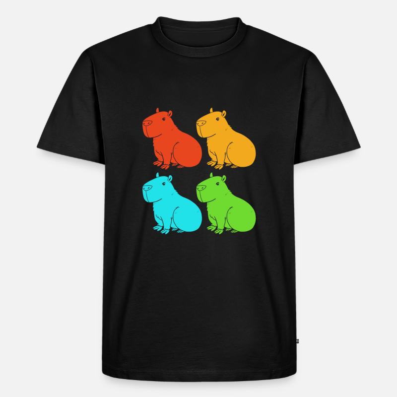 Capybara - Männer Premium Bio T-Shirt - Schwarz