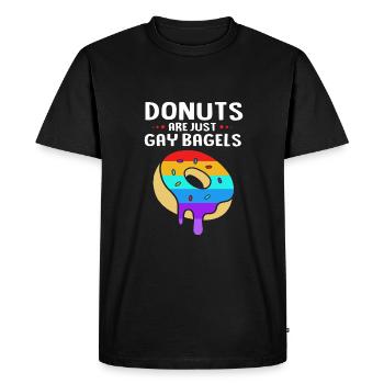 Bagel Bagels - T-shirt Premium bio Homme - noir - Devant - Nico (187cm)