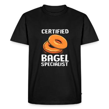 Bagel - T-shirt Premium bio Homme - noir - Devant - Nico (187cm)