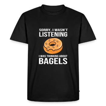 Bagel - T-shirt Premium bio Homme - noir - Devant - Nico (187cm)