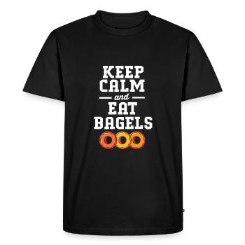 Bagel Bagels - T-shirt Premium bio Homme - noir - Devant - Nico (187cm)