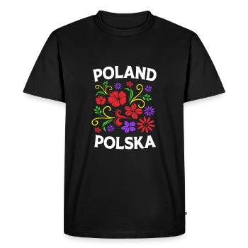 Poland Polish - Men's Premium Organic T-Shirt - black - Front - Nico (187cm)
