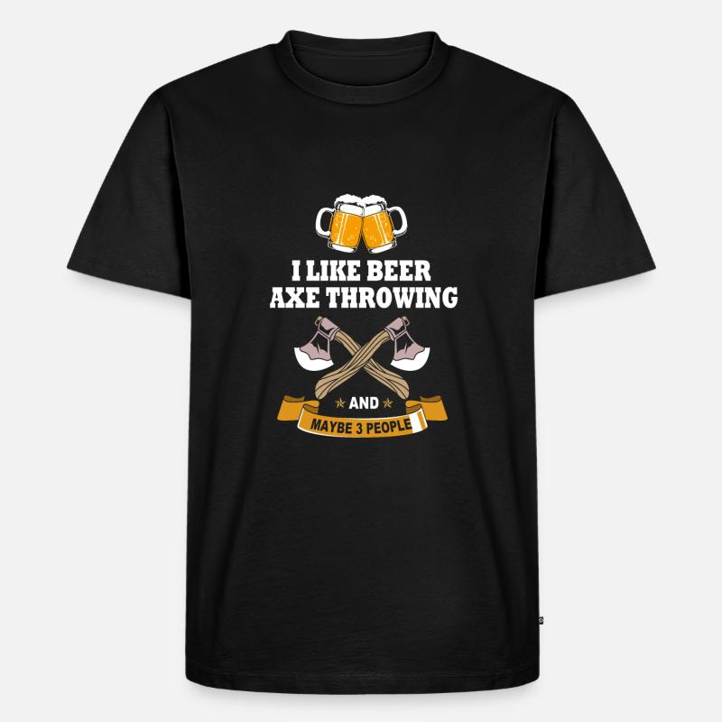 Axt Wurf - Männer Premium Bio T-Shirt - Schwarz