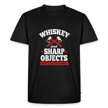 Axe Throwing - Men's Premium Organic T-Shirt - black - Front - Nico (187cm)