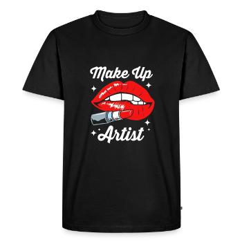 Maquilleuse esthéticienne - T-shirt Premium bio Homme - noir - Devant - Nico (187cm)