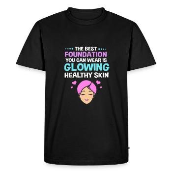 Maquillage esthéticienne - T-shirt Premium bio Homme - noir - Devant - Nico (187cm)