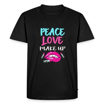 Maquillage esthéticienne - T-shirt Premium bio Homme - noir - Devant - Nico (187cm)