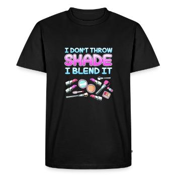 Maquillage esthéticienne - T-shirt Premium bio Homme - noir - Devant - Nico (187cm)