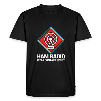 Antenne radio amateur - T-shirt Premium bio Homme - noir - Devant - Nico (187cm)