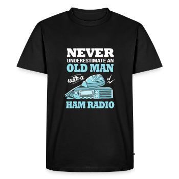 Antenne radio amateur - T-shirt Premium bio Homme - noir - Devant - Nico (187cm)