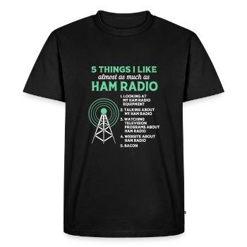 Antenne radio amateur - T-shirt Premium bio Homme - noir - Devant - Nico (187cm)