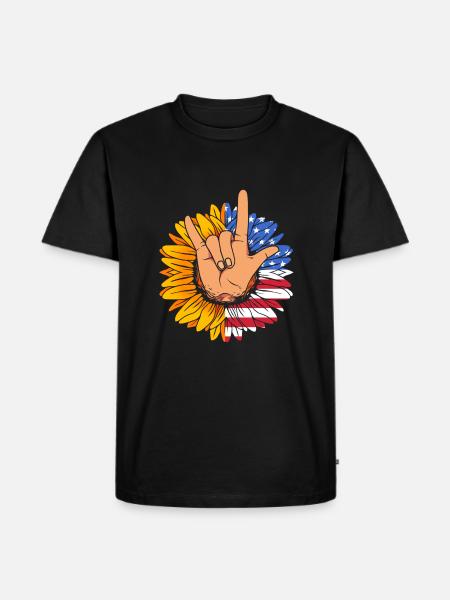 Sign language sign ASL deaf - Men's Premium Organic T-Shirt - black