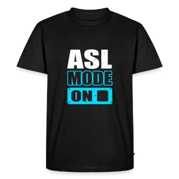 Langue des signes ASL sourd - T-shirt Premium bio Homme - noir - Devant - Nico (187cm)