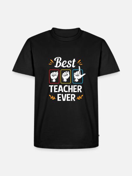 Sign language sign ASL deaf - Men's Premium Organic T-Shirt - black