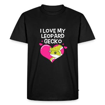 Leopard Gecko - Men's Premium Organic T-Shirt - black - Front - Nico (187cm)