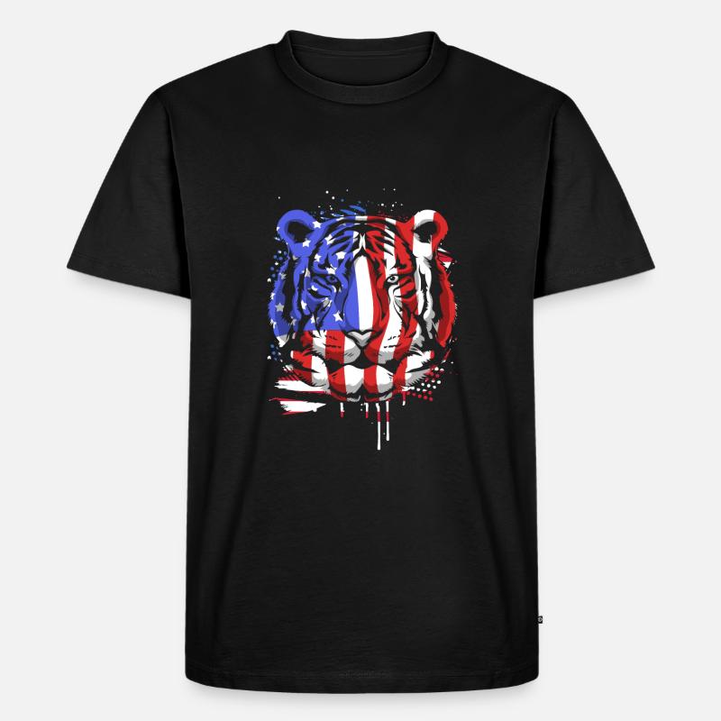 Weißer Tiger - Männer Premium Bio T-Shirt - Schwarz
