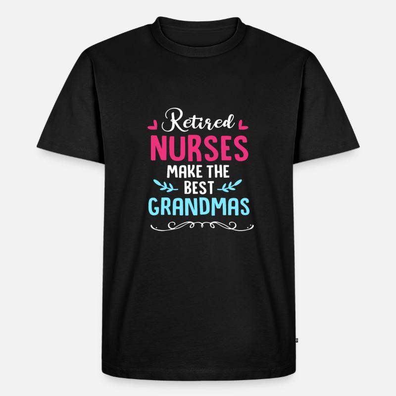 Krankenschwester Rente - Männer Premium Bio T-Shirt - Schwarz