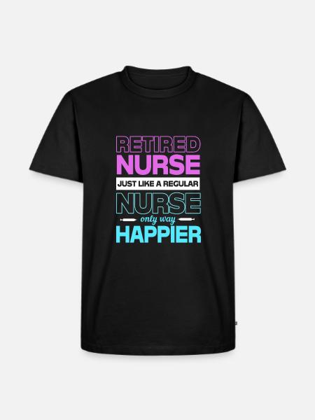 Krankenschwester Rente - Männer Premium Bio T-Shirt - Schwarz