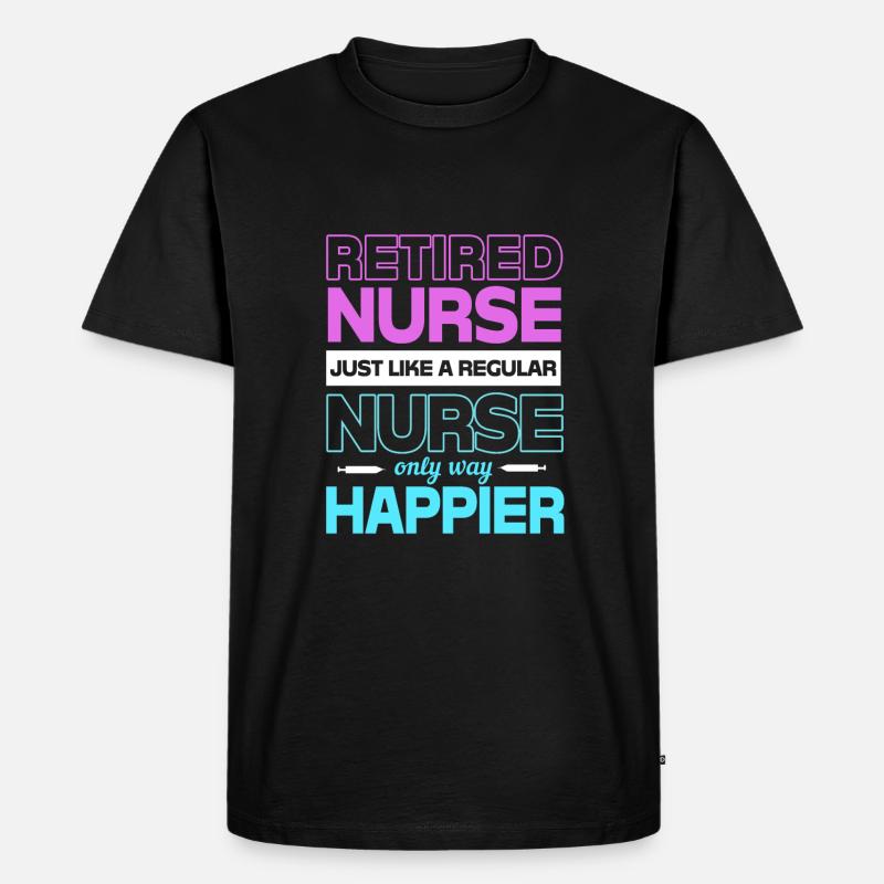 Krankenschwester Rente - Männer Premium Bio T-Shirt - Schwarz