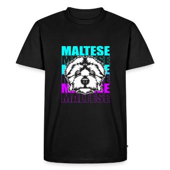 Maltese Dog - Men's Premium Organic T-Shirt - black - Front - Nico (187cm)
