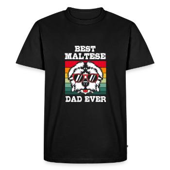 Chien maltais - T-shirt Premium bio Homme - noir - Devant - Nico (187cm)