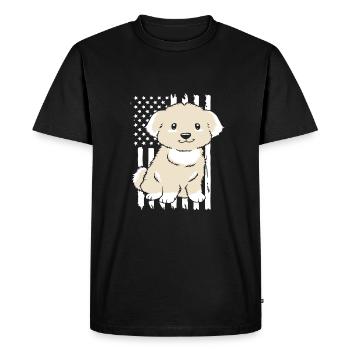 Chien maltais - T-shirt Premium bio Homme - noir - Devant - Nico (187cm)