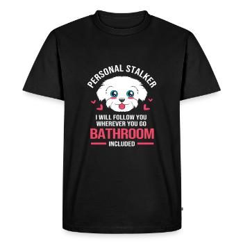 Maltese Dog - Men's Premium Organic T-Shirt - black - Front - Nico (187cm)